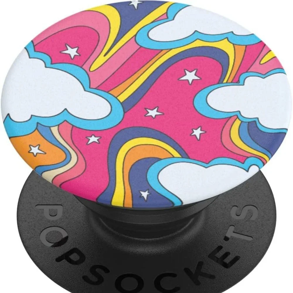 Retro Rainbow Popsockets Single Grip & Stand Universal Phones and Tablet Holder